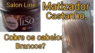 Máscara matizadora castanho,Salon Line,  nos fios brancos.