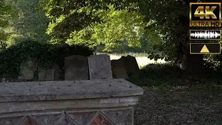 4K HD - Peaceful Graveyard, Church at sunset | Nature Ambience