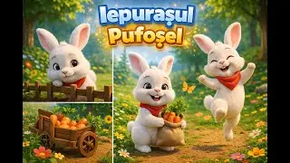 🐰🥕 Iepurasul Pufosel  | Cantecel vesel pentru copii 🐰🥕 #gradinita #muzicapentrucopii #nurseryrhymes