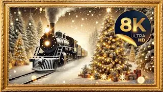 Christmas Art TV 8K | Christmas Express | Magical Train Ride Through a Winter Wonderland