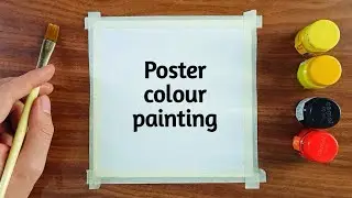 Easy Printing for Beginners | Poster Colour Painting Ideas | Sunset Painting