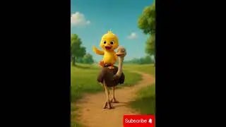 Baby Lucky Duck rides an ostrich #funny #ducklingspro #cute #duck #luckyduck #comedy
