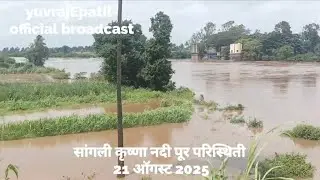 सांगली कृष्णा नदी पूर परिस्थिती 21ऑगस्ट 2025