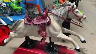 Lot #4 - Horse Kiddie Ride w/New Leather Saddle