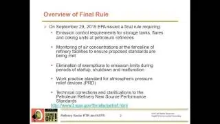 REFINERY SECTOR RISK AND TECHNOLOGY REVIEW AND NSPS - 2015