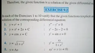 12 th (NCERT) MATHEMATICS-DIFFERENTIAL EQUATION | EXERCISE-9.2 (Solution)|Pathshala ( hindi )