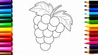 grape drawing #drawing #artvideo #coloring #asmr #satisfying #coloringbook #art #drawingtutorial#diy