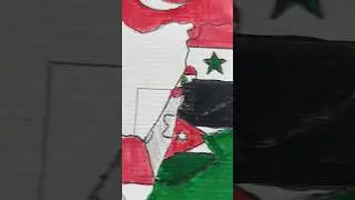 Drawing the LEBANON🇱🇧 flag on my Middle East map #art #middleeast #lebanon #shorts