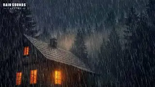 Rain Sounds and Thunder on Cabin at Night | Soothing Storm Ambience for Deep Sleep ASMR
