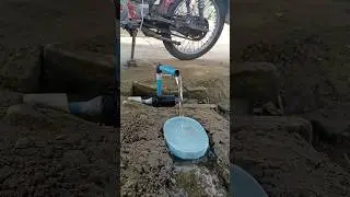 How to start mini water pump with bike|چھوٹا پمپ اور موٹر سائیکل|#worldmixmachinery#trendingmachiner