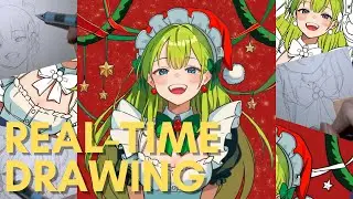 Drawing a Christmas Maid | Festive Art Process