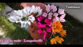 How to make Bougainville using crepe paper #craft #flowermaking #flowers #bougainvillea