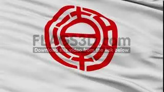Closeup Yashio city flag, prefecture Saitama, Japan