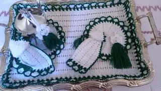 مفراش أو (كاش بلاطو) بالكروشي طريقة سهلة ورائعة @Crochetomhidaya