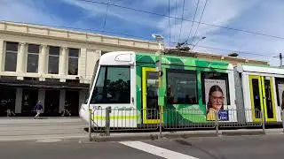 Two C1 Class trams at Coppin Street