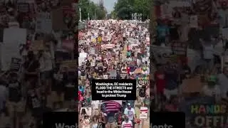 Washington, DC residents FLOOD THE STREETS and head to the White House to protest Trump
