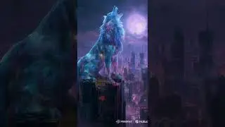 A Cyber Wolf Howling Under a Digital Moon 🌕🐺