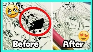 ❤ХАКИ для исправления ошибок в тушёвке ❤ ЛАЙФХАКИ для художников ❤ INKTOBER