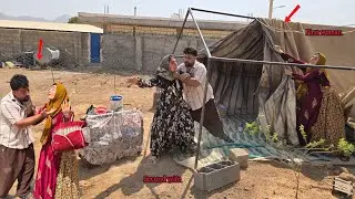 The husband destroyed the second wife's tent to prevent the first wife from leaving the house again.