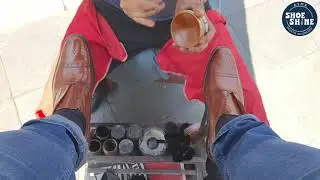S4E144 Mexico lindo shoe shine service on brown shoes #ASMR #shoeshine #faustoarizmendi