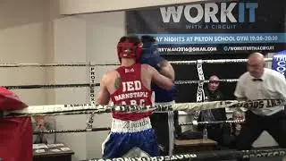 Jed Davies, Barnstaple vs Logan Dorrington, NSC. National ABA light welterweight final 23.3.2019