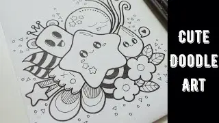✨Cute Doodle Art🌟 | Easy Step-by-Step Doodle | Doodle with me 👩🏻