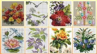 Floral cross stitch Hand embroidery  thick cotton / Beautifull Hand cross stitch