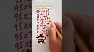 How to write table of 95.#youtubeshorts #viral #maths