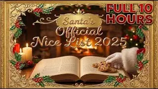 Santa's Official Nice List🎅 Magical Christmas Ambience, Relaxing Carols, & Warm Fire [4K] 10 Hours