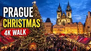 [4K Walk] Magical Europe 🇨🇿 Prague at Christmas 🌟 Festive Atmosphere