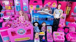 13 Minutes Satisfying with Unboxing Barbie Princess Pink Kitchen,Rock Bed Play Set Review Toys｜ASMR
