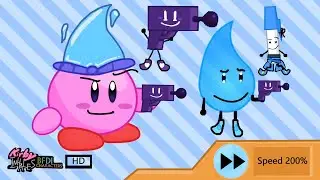 Kirby Inhales BFDI Characters Speed 200%