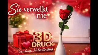 Ewige Rose mit 3D-Druckvase – das perfekte Valentinstagsgeschenk 🌹