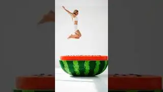 Watermelon Bed Jump ASMR 🍉 | Slow-Motion Juice Splash