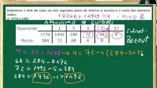 Algoritmo Euclides e mdc Identidade de Bezout e Equação de  Diofanto