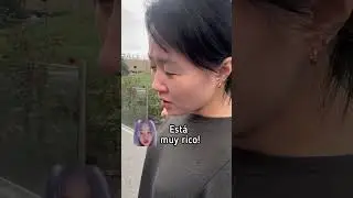 Coreana probando mango con chile primera vez