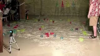 The Kinetic King Detonates a World Record Stick Bomb-6,818 Sticks!  (Plus a previous attempt.)