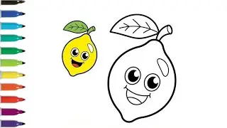 How To Draw Easy Lemon Drawing for Kids | Simple Fruit Drawing and Coloring 🍋