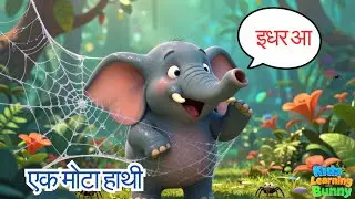 Ek Mota Hathi 🐘 | A Fat Elephant | Most Popular Hindi Kids Rhyme | Kids Learning With Bunny Hindi