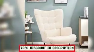 A must-have product!&nbsp;ROSAHQNDA Rocking chair, soft plush fabric with armrests and backrest, casual