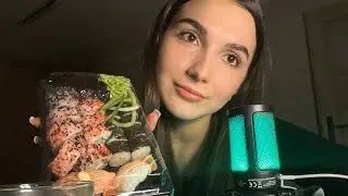 |ASMR PO POLSKU| Jem sushi😋🍣🍤 (szept,stukanie,mlaskanie😳)