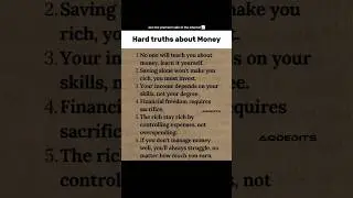 Hard truth about 💰   #motivation #successmindset