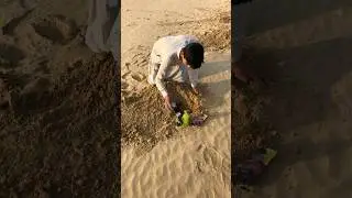 Extracting food and cold drinks 🍸 in desert under sand 🌵 #survival #lifehacks #experiment #food