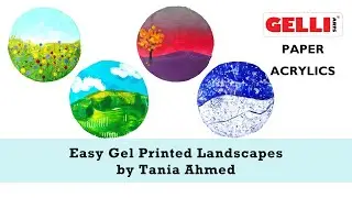 EASY Beginner Friendly Gelli Arts® Gel Printed Landscapes by Tania Ahmed
