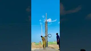 Tyre Throwing Challenge With a Twist!#shorts