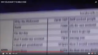 DR. SCHWARZMAN ASKS THE TORAH CODE -WHY THE  HOLOCAUST