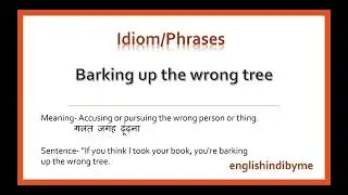 Barking up the wrong tree meaning in hindi |गलत जगह खोज करना | Idiom and phrases in hindi