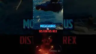 MOSASAURUS VS DISTORTUS REX (D-REX) #jurassicworldrebirth #jurassicworld #dinosaur