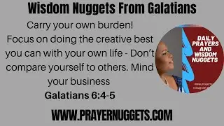 Carry your own burden! Focus on doing the creative best you can with your life - Mind your business