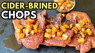 Brined and Smoked Pork Chops with EASY Apple Chutney - Pellet Grill Pork Chops!